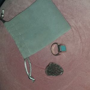 2 metal statement rings